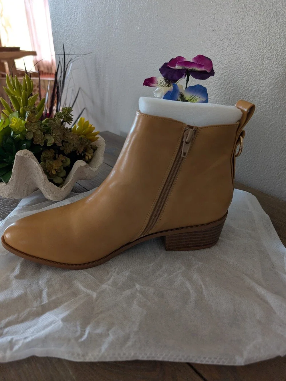 Tan Leather Chelsea Ankle Bootie
